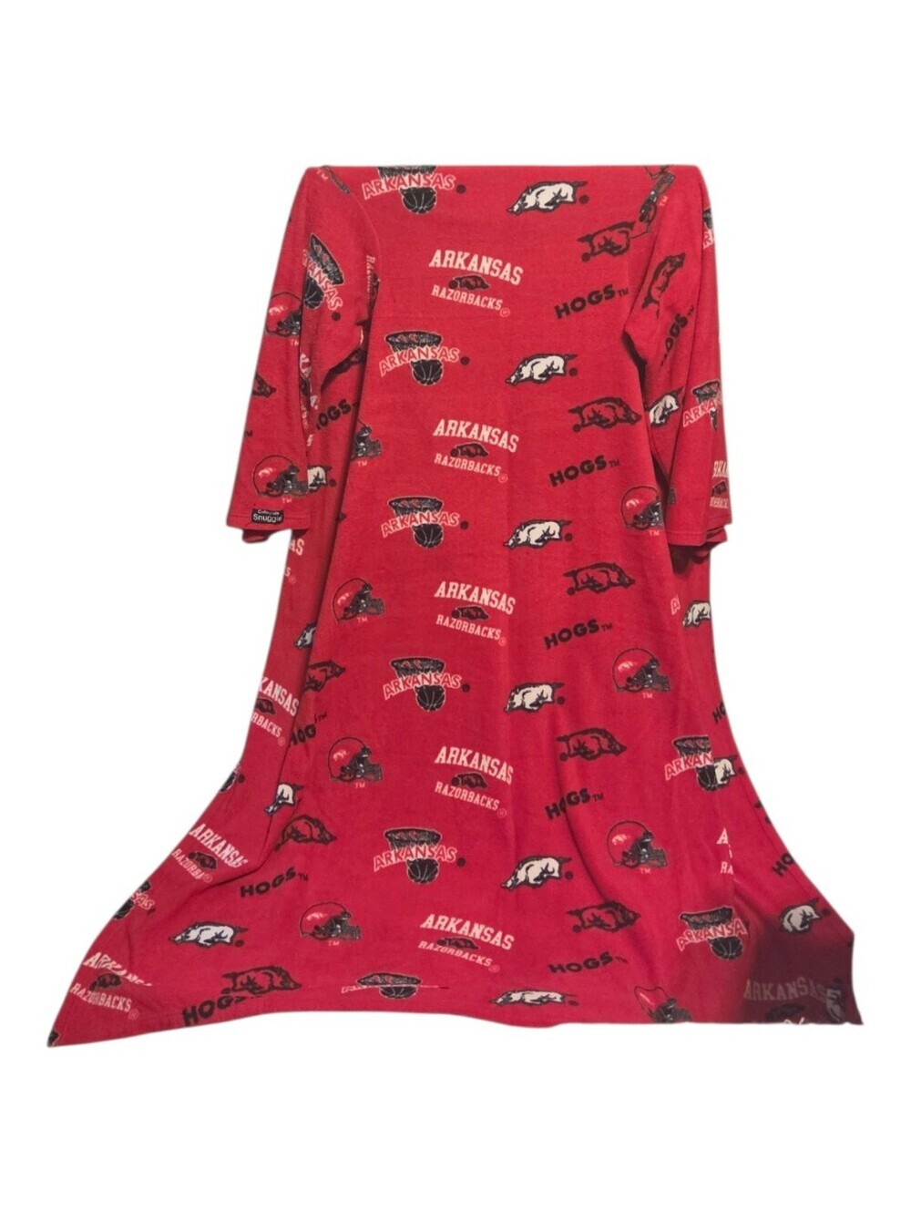Official NCAA Arkansas Razorbacks Snuggie Fleece Sleeved Blanket Red Hogs